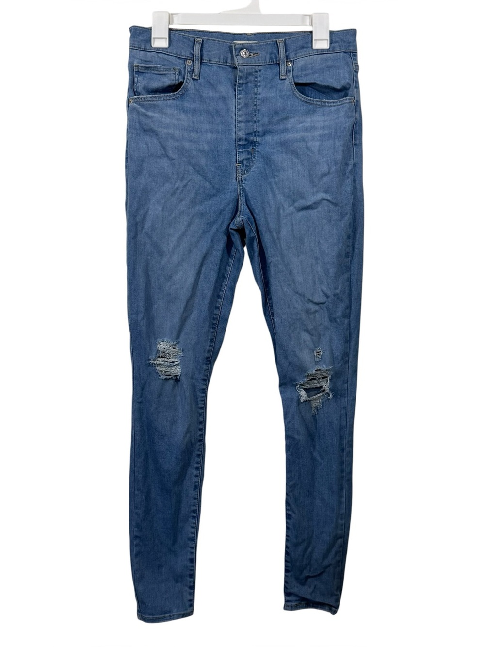 Levi's Medium Wash Distressed Mile High Super Skinny Jeans